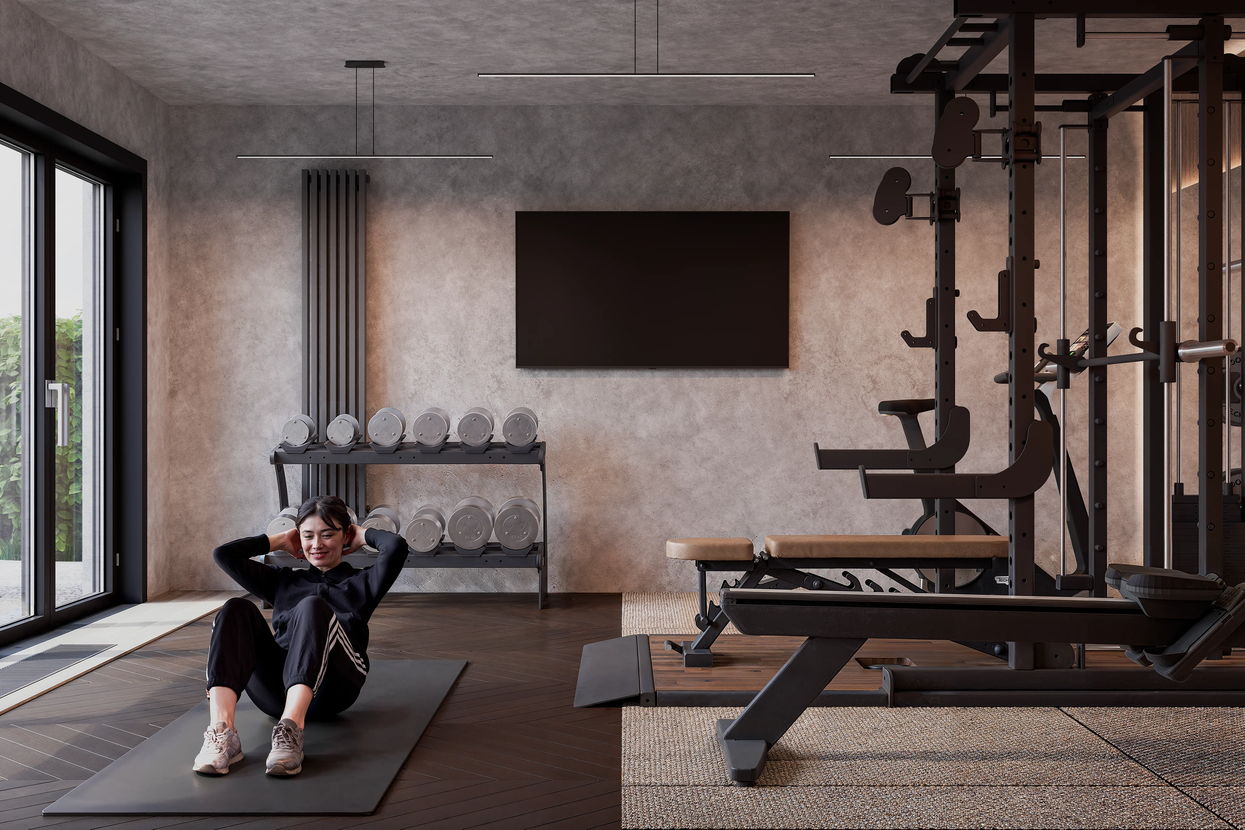 Garage Space Gym Remodel — alternate view