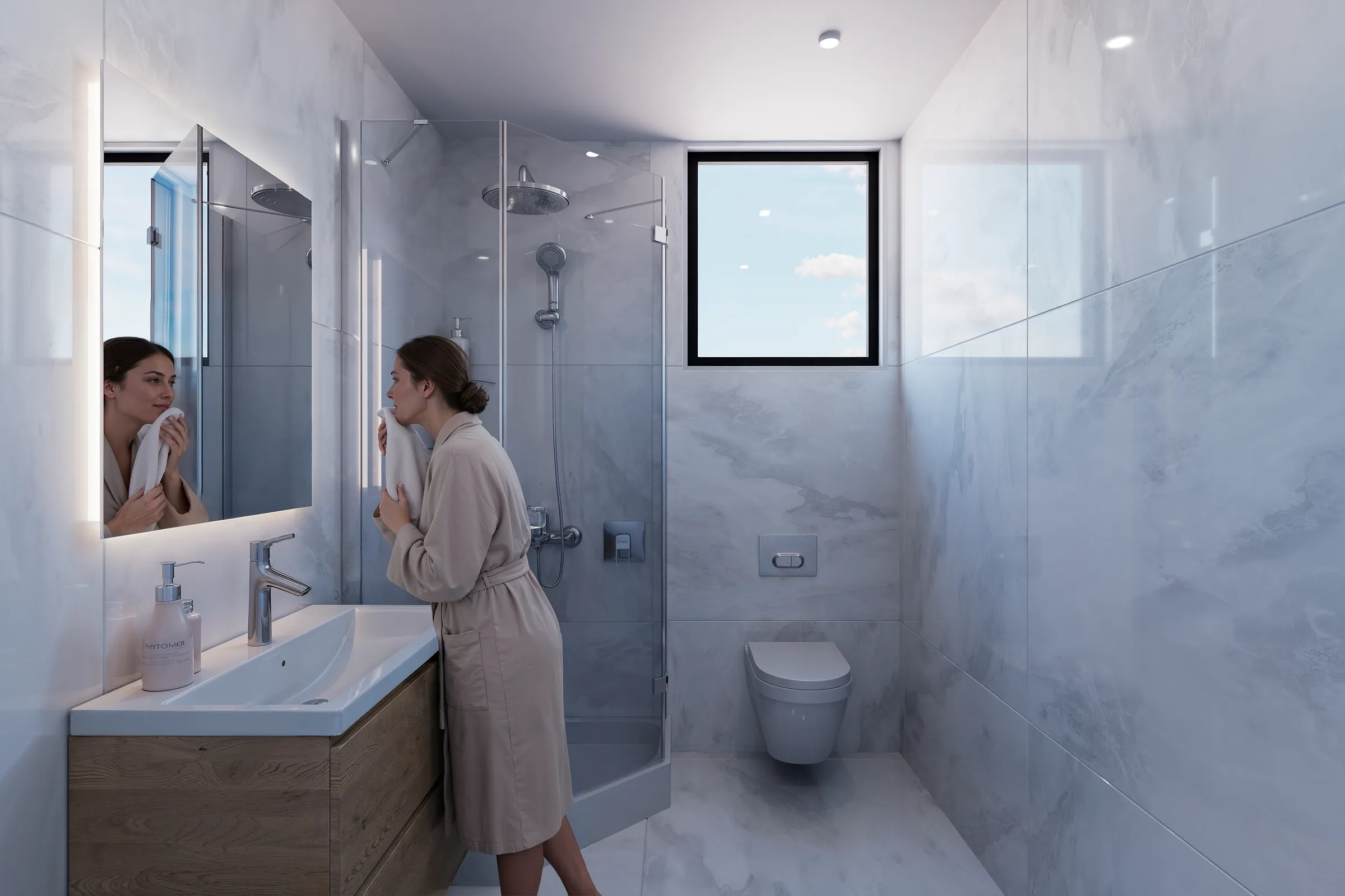 Marble Ensuite Bathroom - secondary view